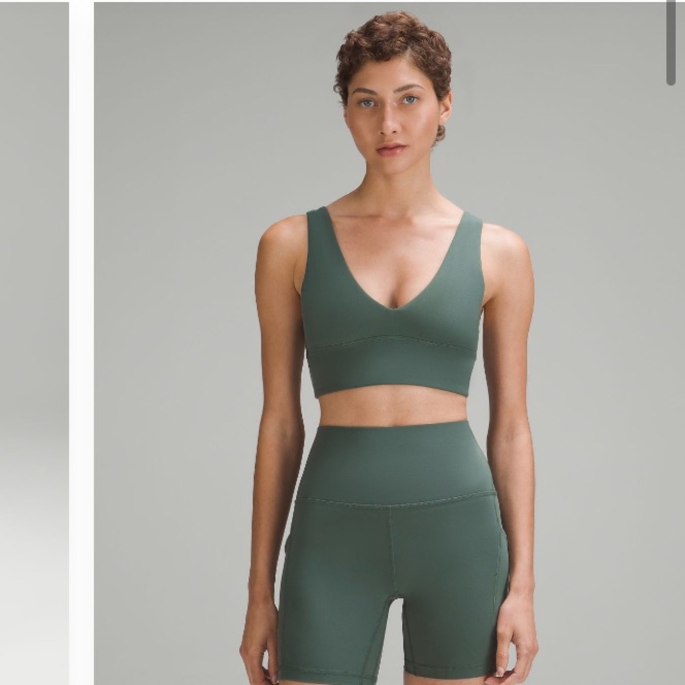 lululemon athletica V-Neck Sports Bra in Green